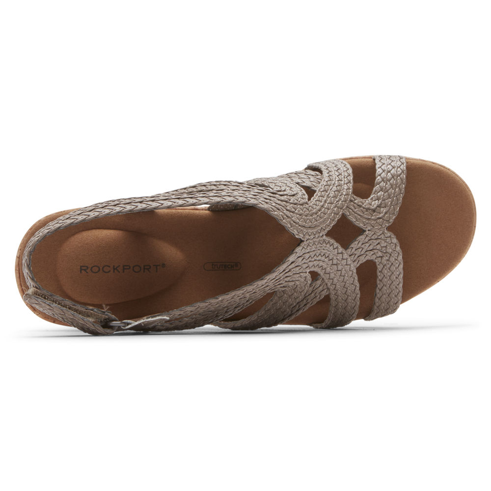 Rockport Womens Briah Braided - Sandals Grey - BKV923870